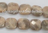 CMS109 15.5 inches 15*15mm faceted square moonstone gemstone beads