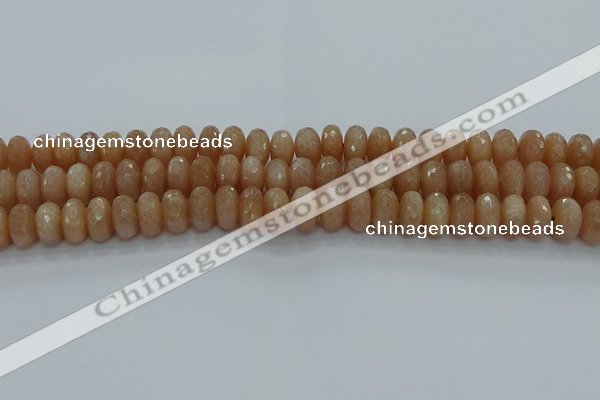 CMS1093 15.5 inches 7*12mm faceted rondelle moonstone beads