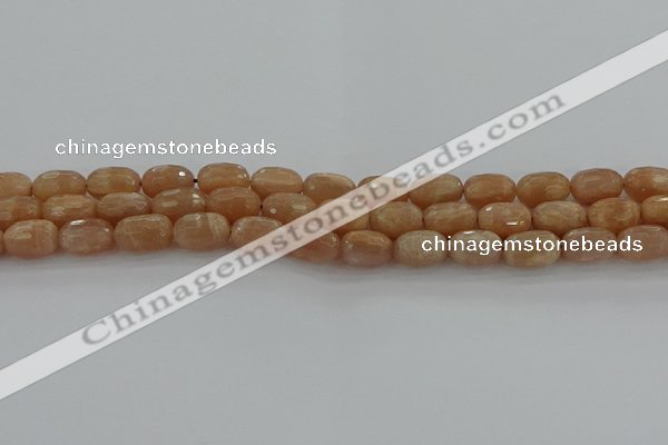 CMS1098 15.5 inches 8*12mm faceted rice moonstone gemstone beads