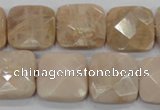 CMS110 15.5 inches 20*20mm faceted square moonstone gemstone beads