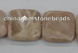 CMS111 15.5 inches 25*25mm faceted square moonstone gemstone beads