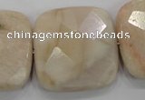 CMS112 15.5 inches 30*30mm faceted square moonstone gemstone beads