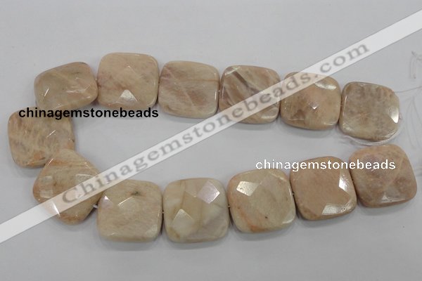 CMS112 15.5 inches 30*30mm faceted square moonstone gemstone beads