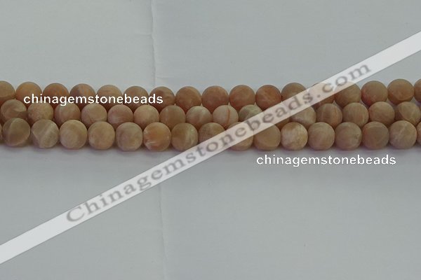 CMS1123 15.5 inches 10mm round matte moonstone gemstone beads