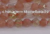 CMS1136 15.5 inches 6mm faceted nuggets rainbow moonstone beads