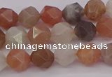 CMS1137 15.5 inches 8mm faceted nuggets rainbow moonstone beads