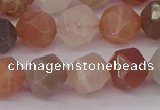 CMS1139 15.5 inches 12mm faceted nuggets rainbow moonstone beads