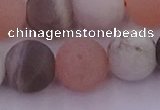 CMS1163 15.5 inches 12mm round matte rainbow moonstone beads