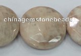 CMS117 15.5 inches 30mm faceted coin moonstone gemstone beads