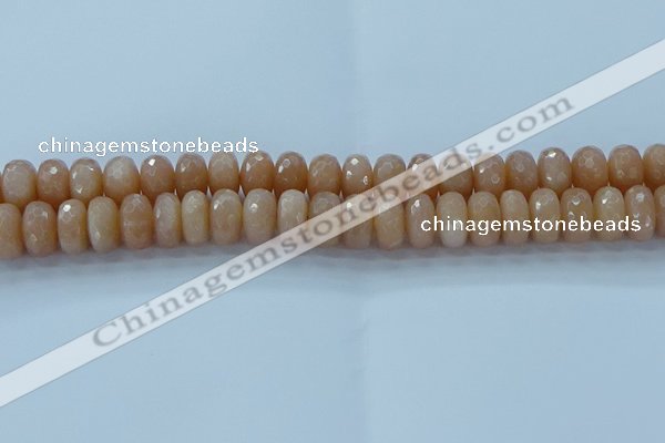CMS1173 15.5 inches 7*12mm faceted rondelle moonstone beads