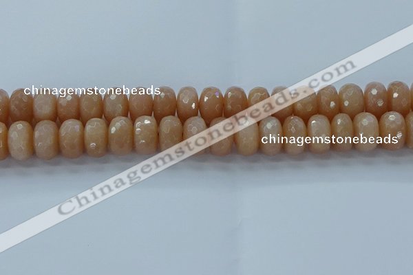 CMS1174 15.5 inches 8*14mm faceted rondelle moonstone beads