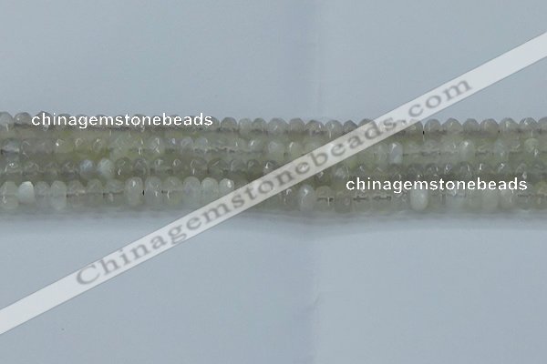 CMS1178 15.5 inches 4*6mm faceted rondelle grey moonstone beads