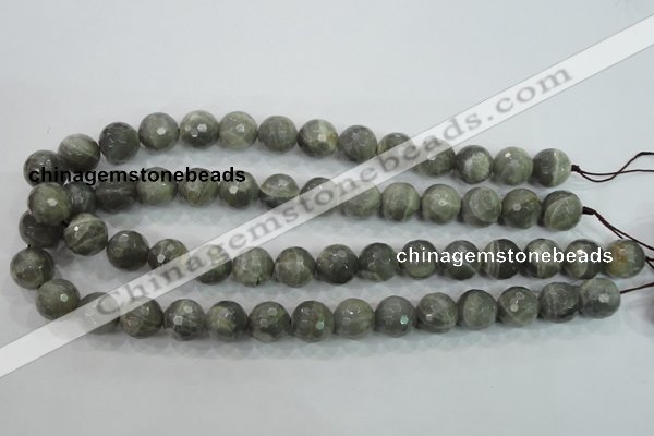 CMS126 15.5 inches 14mm faceted round moonstone gemstone beads