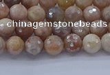 CMS1300 15.5 inches 4mm faceted round AB-color moonstone beads