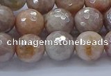 CMS1303 15.5 inches 10mm faceted round AB-color moonstone beads