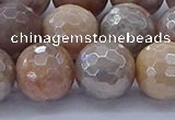 CMS1305 15.5 inches 14mm faceted round AB-color moonstone beads