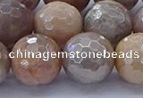 CMS1306 15.5 inches 16mm faceted round AB-color moonstone beads