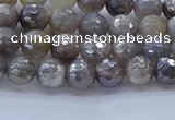 CMS1310 15.5 inches 4mm faceted round AB-color grey moonstone beads