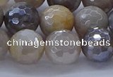 CMS1314 15.5 inches 12mm faceted round AB-color grey moonstone beads