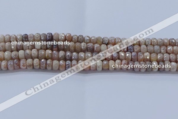 CMS1321 15.5 inches 4*6mm faceted rondelle AB-color moonstone beads