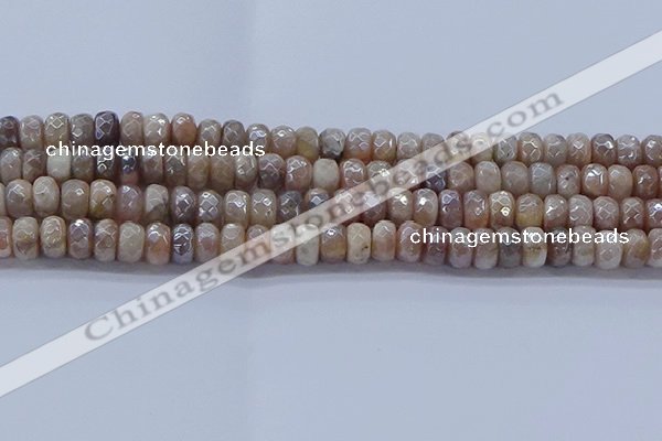 CMS1322 15.5 inches 5*8mm faceted rondelle AB-color moonstone beads