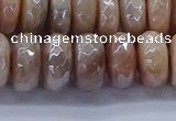 CMS1324 15.5 inches 7*12mm faceted rondelle AB-color moonstone beads