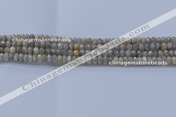 CMS1331 15.5 inches 4*6mm faceted rondelle AB-color grey moonstone beads