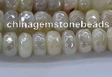 CMS1341 15.5 inches 4*6mm faceted rondelle AB-color white moonstone beads