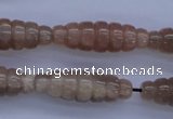 CMS135 15.5 inches 10*30mm carved rice natural moonstone beads