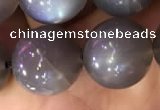 CMS1425 15.5 inches 14mm round black moonstone beads wholesale