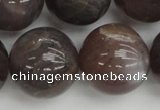 CMS149 15.5 inches 16mm round natural grey moonstone beads