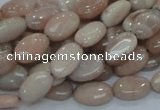 CMS15 15.5 inches 10*14mm oval moonstone gemstone beads wholesale