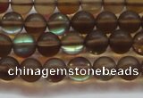 CMS1526 15.5 inches 6mm round matte synthetic moonstone beads