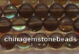 CMS1528 15.5 inches 10mm round matte synthetic moonstone beads