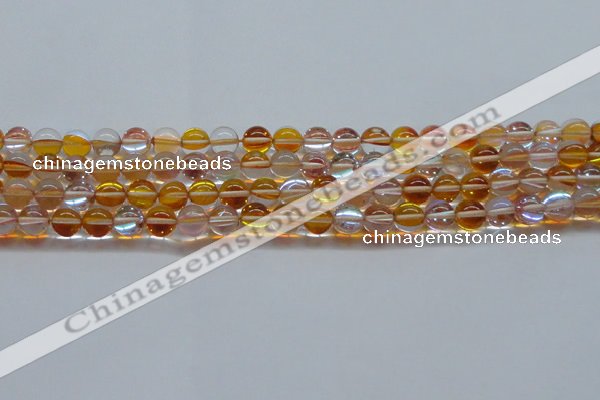 CMS1532 15.5 inches 8mm round synthetic moonstone beads wholesale