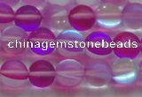 CMS1547 15.5 inches 8mm round matte synthetic moonstone beads