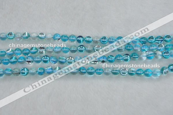 CMS1551 15.5 inches 6mm round synthetic moonstone beads wholesale