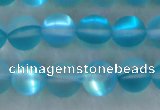 CMS1557 15.5 inches 8mm round matte synthetic moonstone beads