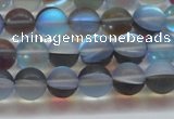 CMS1567 15.5 inches 8mm round matte synthetic moonstone beads