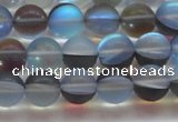 CMS1568 15.5 inches 10mm round matte synthetic moonstone beads