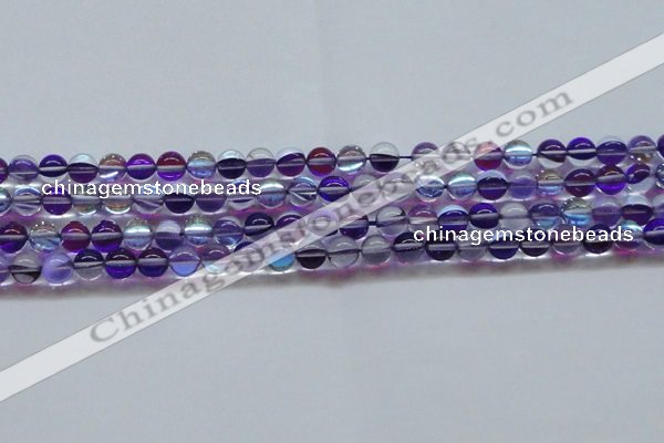 CMS1572 15.5 inches 8mm round synthetic moonstone beads wholesale