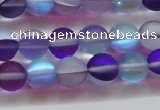 CMS1577 15.5 inches 8mm round matte synthetic moonstone beads