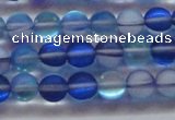 CMS1586 15.5 inches 6mm round matte synthetic moonstone beads