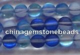 CMS1587 15.5 inches 8mm round matte synthetic moonstone beads