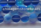 CMS1588 15.5 inches 10mm round matte synthetic moonstone beads