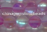 CMS1598 15.5 inches 10mm round matte synthetic moonstone beads