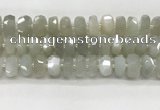 CMS1658 15.5 inches 6*13mm - 8*14mm faceted tyre moonstone beads