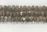 CMS1661 15.5 inches 6*12mm - 8*13mm faceted tyre moonstone beads