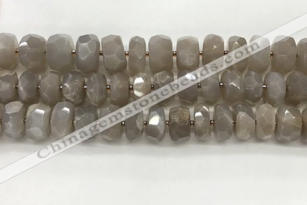 CMS1661 15.5 inches 6*12mm - 8*13mm faceted tyre moonstone beads