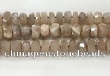 CMS1666 15.5 inches 6*13mm - 8*14mm faceted tyre moonstone beads